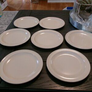 Lot OF 7 Prolon Ware Plates TAN 6.5" Mid- Century Florence Mass. Melamine 1960s
